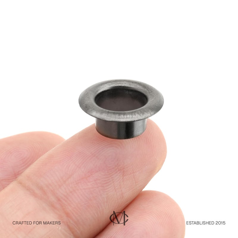 CRAFTMEMORE 3/16" (5MM) Hole Size 100 Sets Gunmetal Black Metal Grommets Eyelets with Washers for Bead Cores, Clothes, Leather, Canvas (Gunmetal) - Image 3